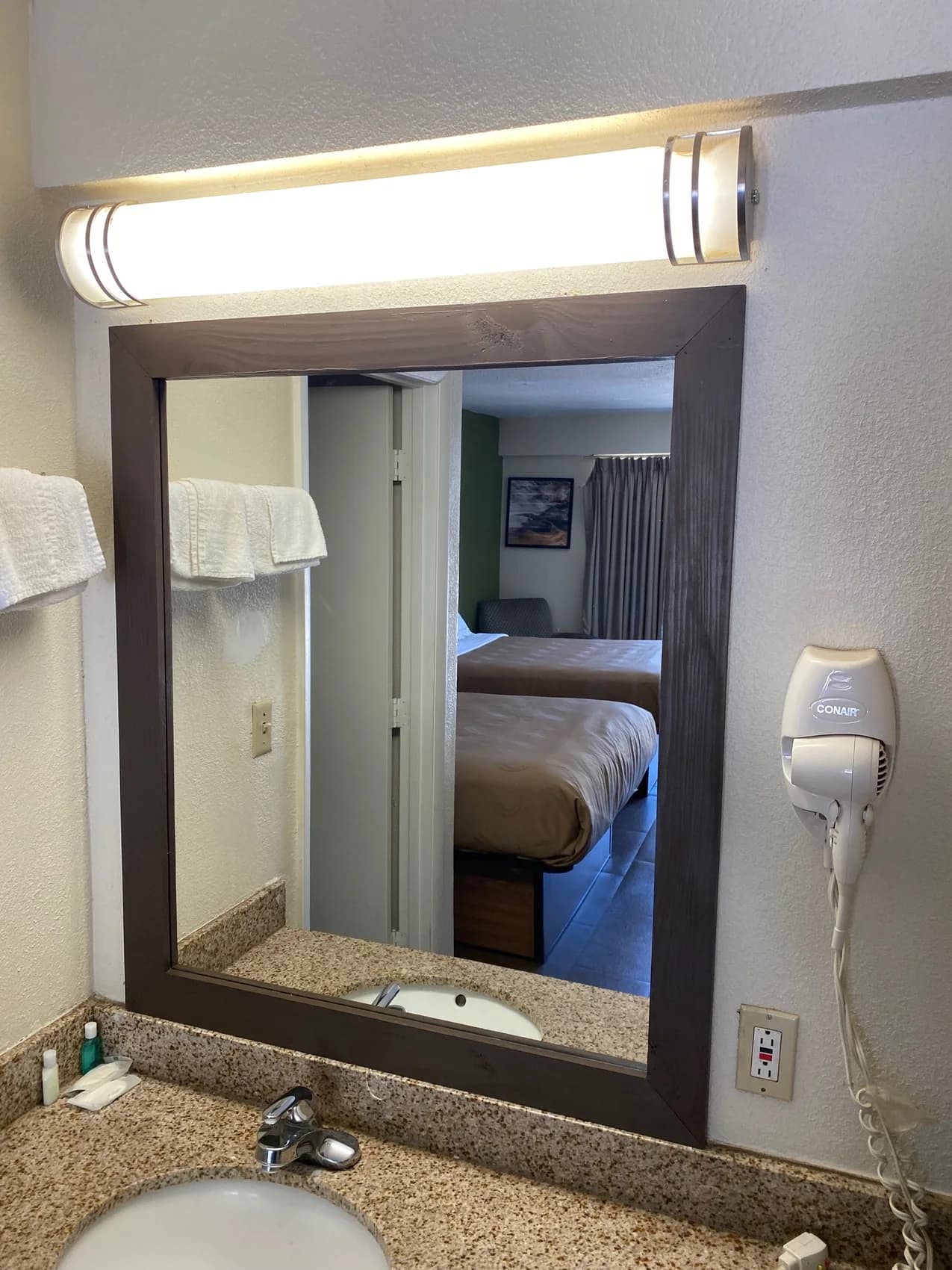 Bathroom vanity mirror with lighting