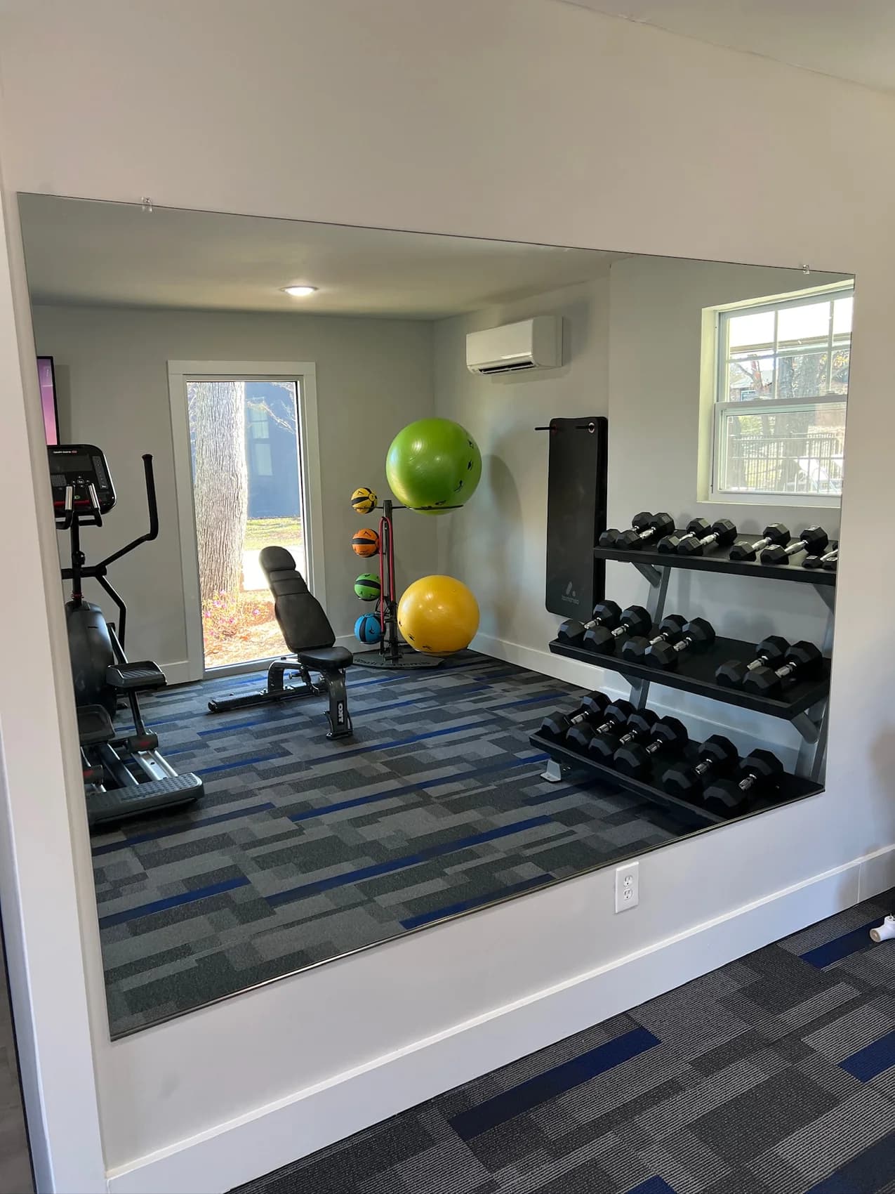 Large custom gym mirror wall