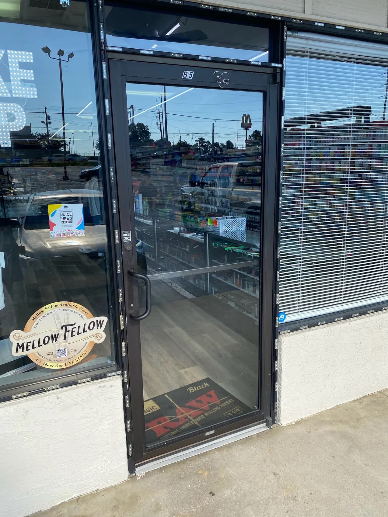 Commercial storefront glass door